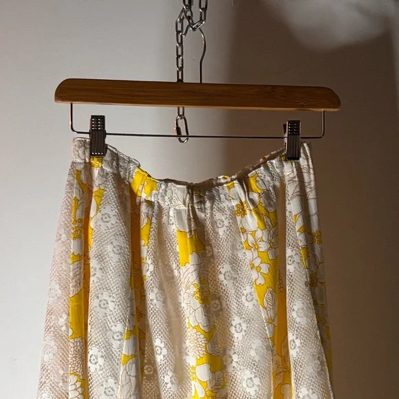 American Vintage Yellow Floral A-Line Maxi Skirt - Picture 7 of 16